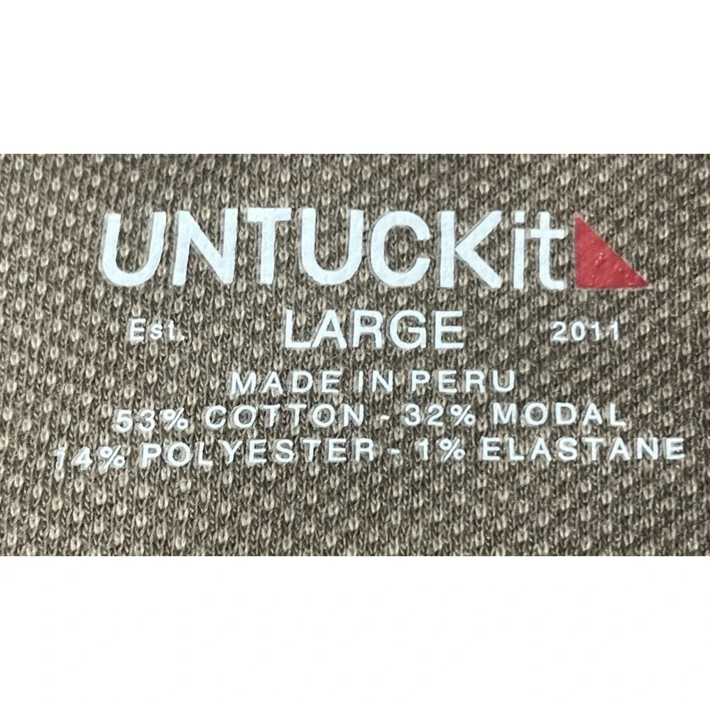 Untuckit Schrock Henley Shirt‎ Size Large Tan NWT Pullover Regular Fit
